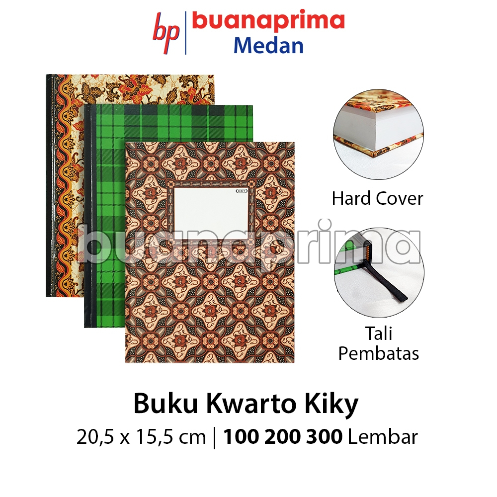 

Buku Tulis Kwarto Kiky 100 200 300 Lembar per pcs Buku A5 Hard Cover Bergaris Quarto