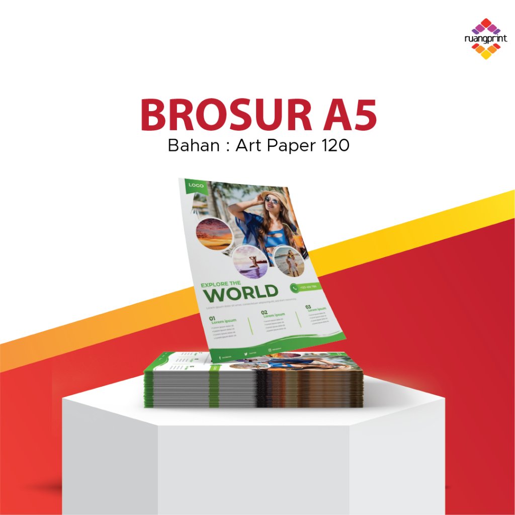 Cetak Brosur A5 / Print Brosur A5 / Flyer A5 / Custom Brosur Murah / Art paper 120gr