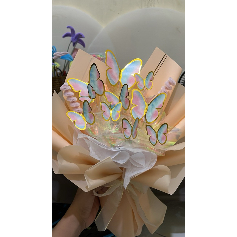 bouquet kupu kupu led