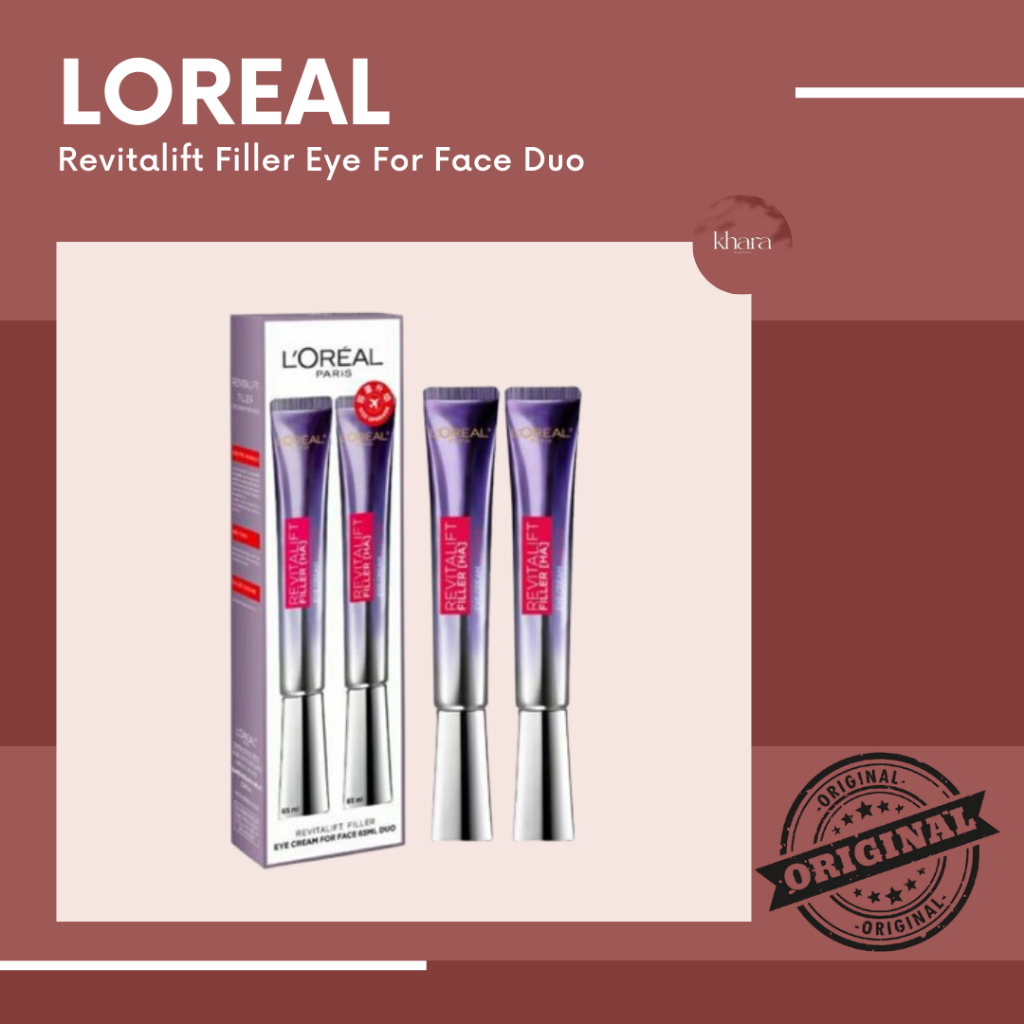 LOre Krim Mata LOre Revitalift filler (HA) eye cream for face 65ml x 2pcs ORIGINAL