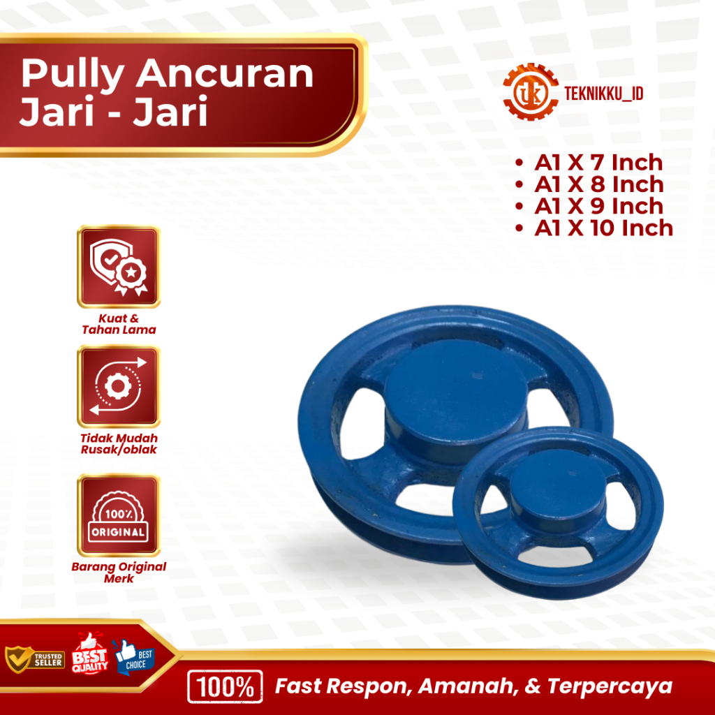 Polly/Pulley/Puli Ancuran Jari - Jari besi A1X7 Inch - A1x10 Inch 100% Original