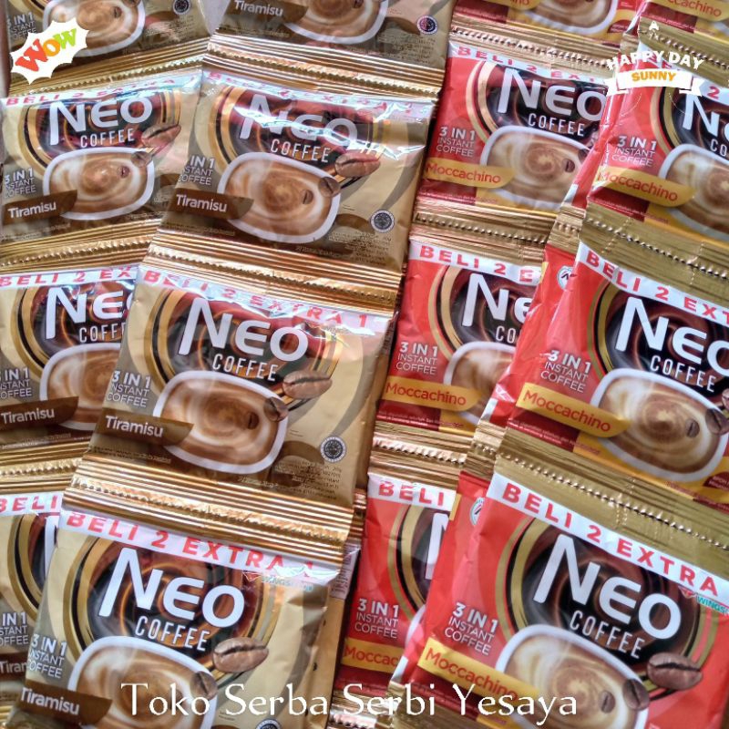 

Neo Coffee Moccachino & Tiramisu 3in1 Renceng (15 sachet x 20gr)