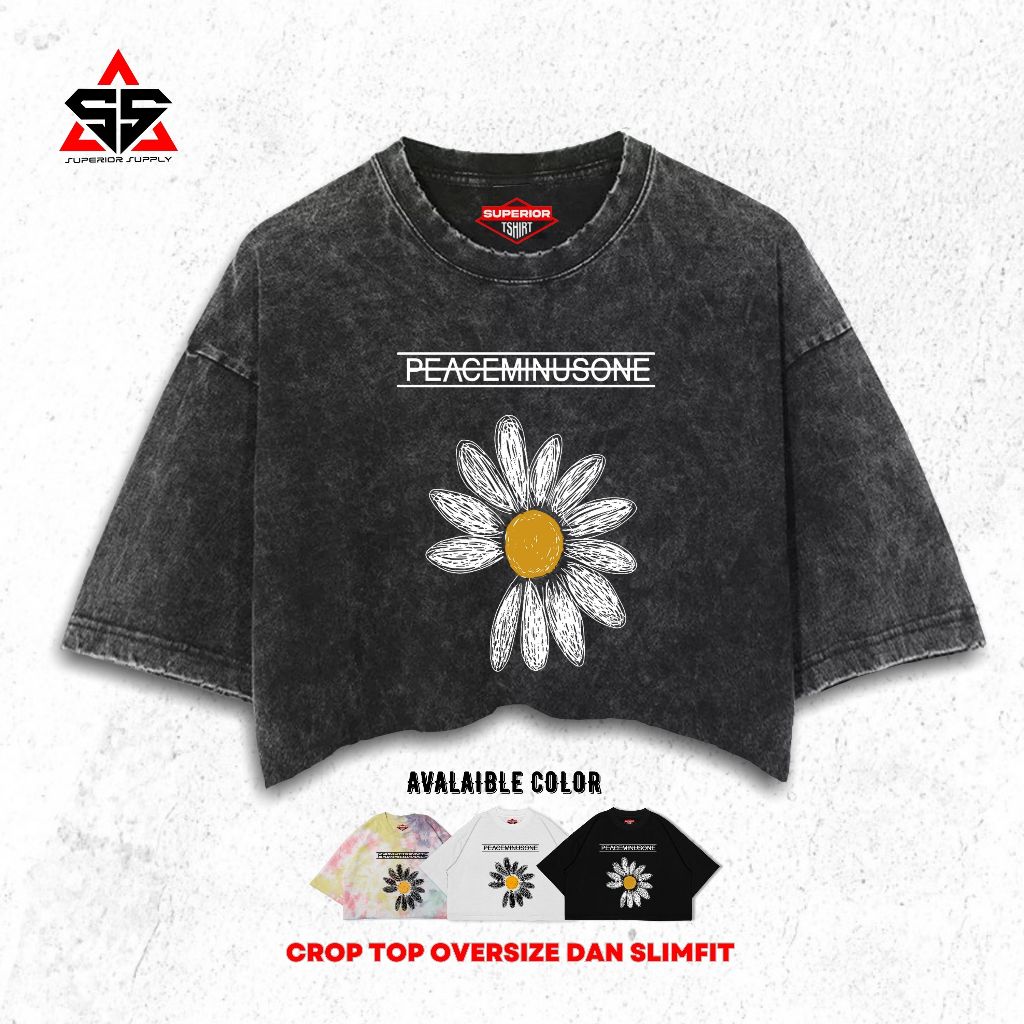 SUPERIOR Crop Tee G-Dragon Washed Tye Die Longsleeve Oversize Slimfit Crop Top GDRAGON-11