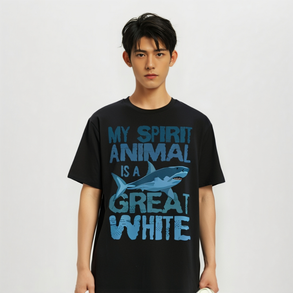 kaoswarna 丨Ikan Predator Terbesar Hiu Putih Besar Hewan Rohku Kaos