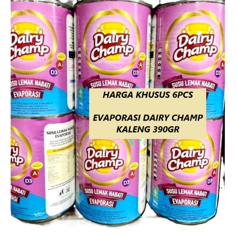

(6 Pcs) Evaporasi Dairy CHamp Kaleng 390gr