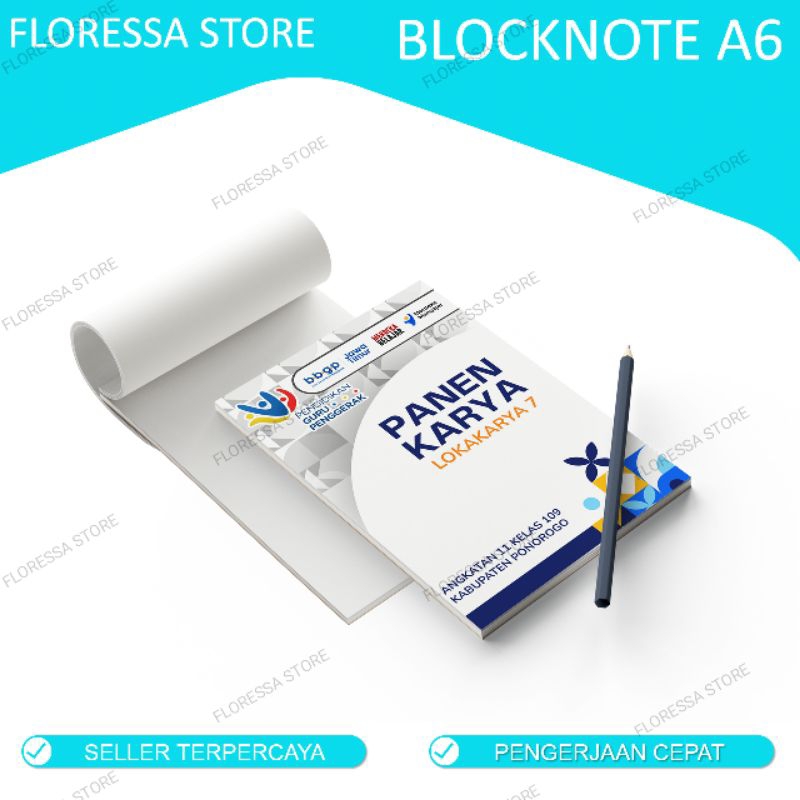 

BLOCKNOTE CUSTOM BLOCK NOTE CUSTOM UKURAN A6 ISI 50 LEMBAR 30 LEMBAR