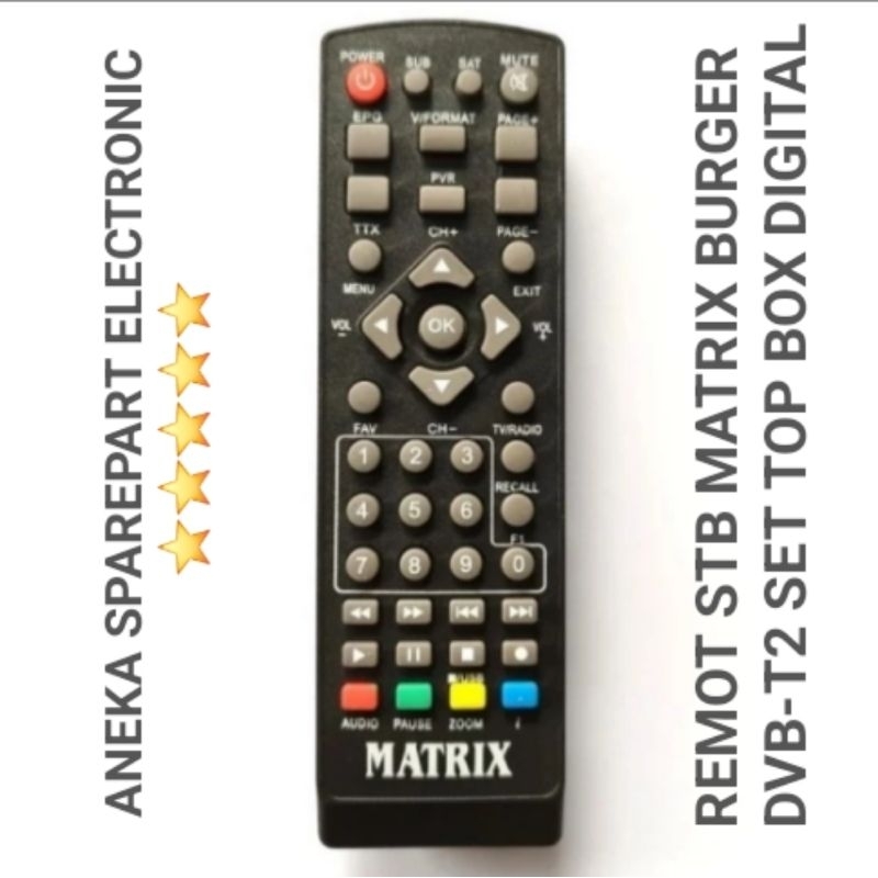 REMOT STB MATRIX BURGER DVB-T2 SET TOP BOX DIGITAL