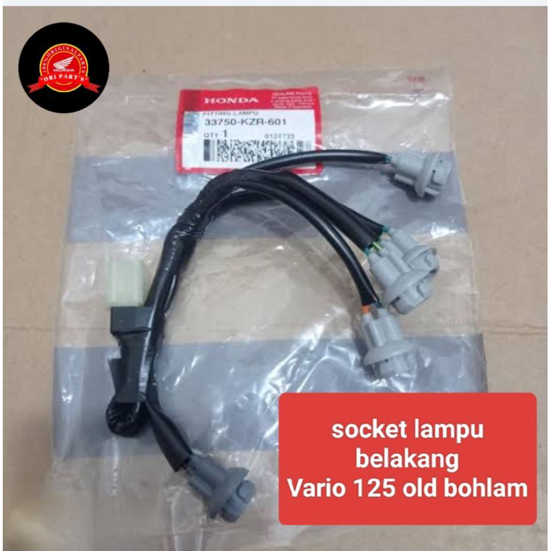socket fiting lampu belakang Vario 125 old bohlam/33750kzr601