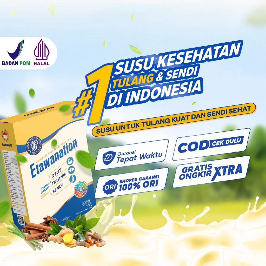 

ETAWANATION Susu Kambing Plus Kolagen Rasa Jahe Atasi Nyeri Sendi Pegal Linu dan Asam Urat