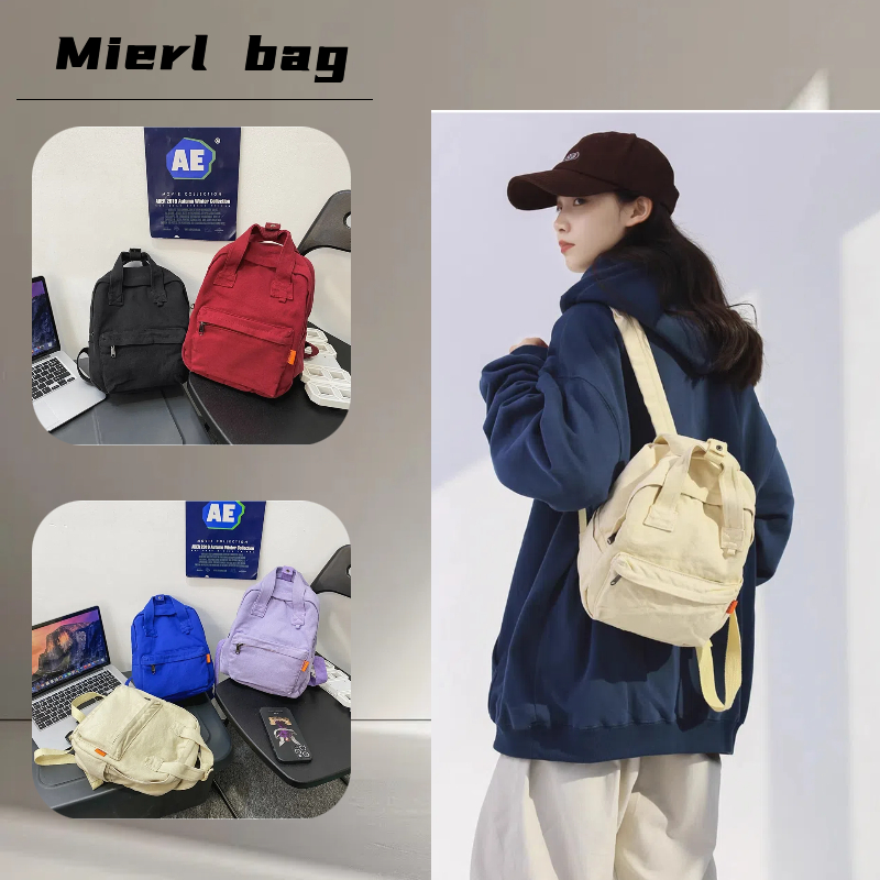 mini backpack kanvas wanita tas sekolah y2k aesthetic ransel kuliah kecil japan tas ransel miniso wh