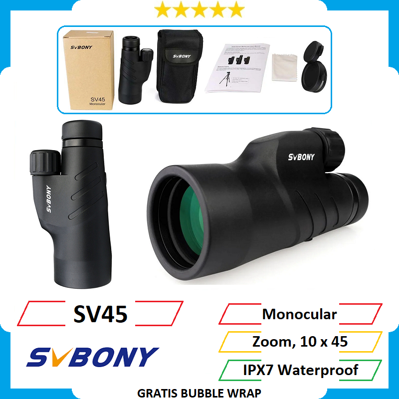SVBony SV45 10x50 Teleskop Telescope Teropong Monocular Monokular