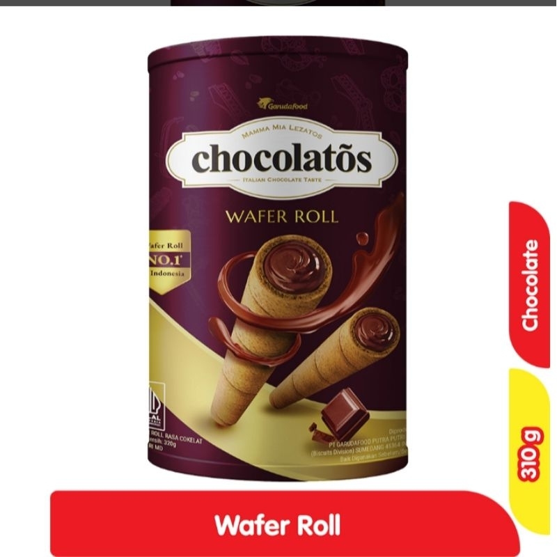 

CHOCOLATOS WAFEROLL 310 gram kaleng