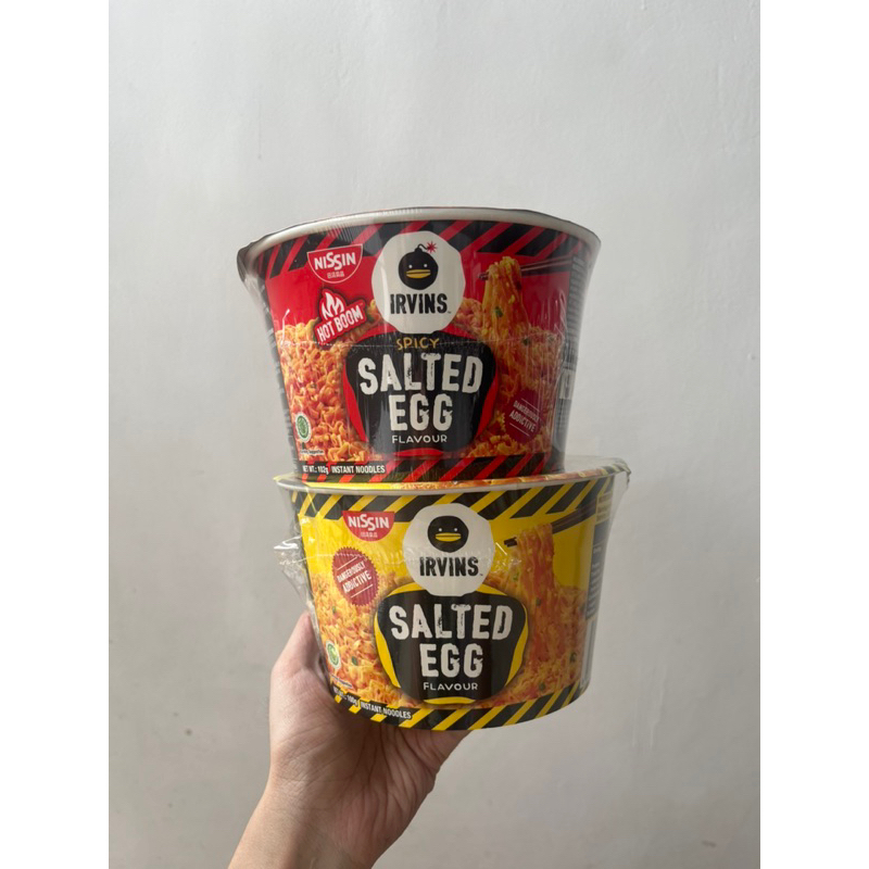 

[PRODUCT SINGAPORE] instant noodles nissin >< irvins salted egg original singapore / mie instan cup irvins telur asin rasa original dan spicy pedas ori singapura