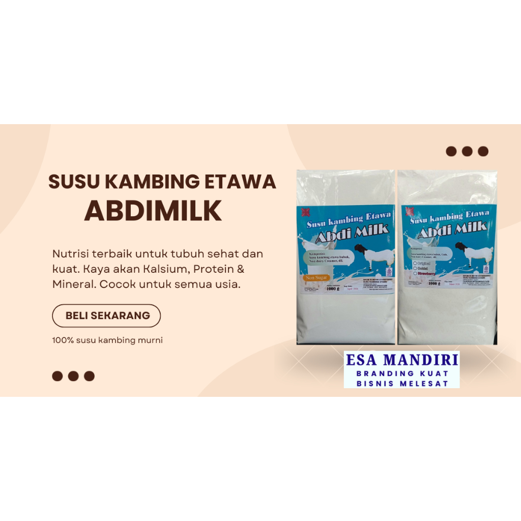 

ABDIMILK SUSU BUBUK KAMBING ETAWA GRADE 1 BERKUALITAS