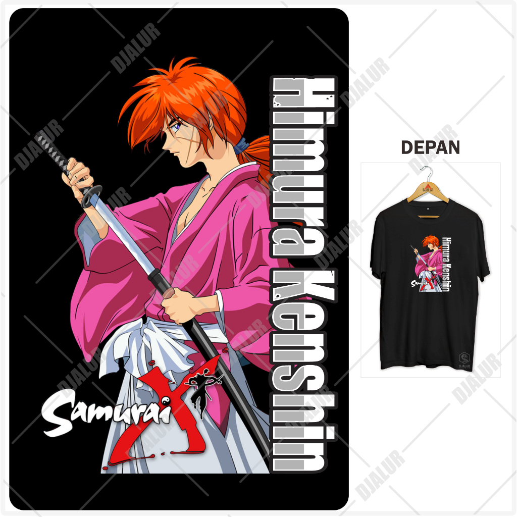 Kaos Samurai X  Batosai Rurouni Kenshin Kaos Anime Japan Premium Cotton Combed 30s Djalur Clothing