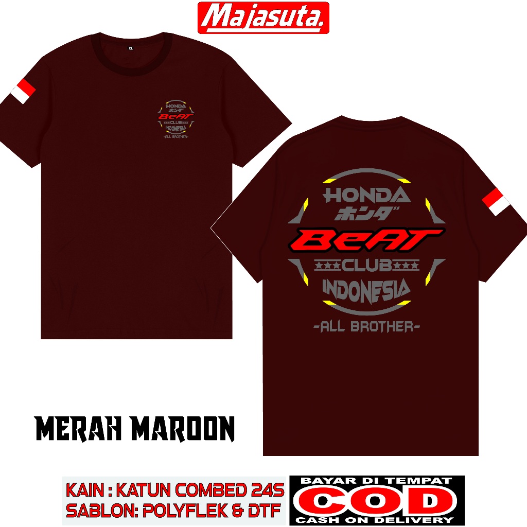 KAOS HONDA BEAT CLUB ALL BROTHER M4 KATUN COMBED 24S BISA COD KAOS KEREN KAOS DISTRO