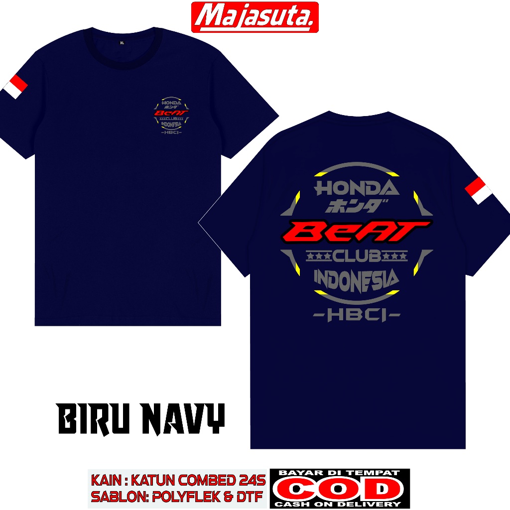KAOS HONDA BEAT CLUB HBCI M4 KATUN COMBED 24S BISA COD KAOS KEREN KAOS DISTRO