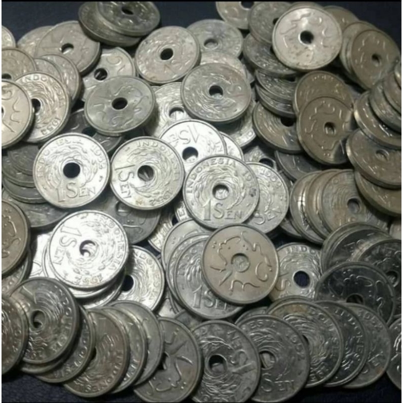 Uang Kuno koin 1 Sent bolong tahun 1952