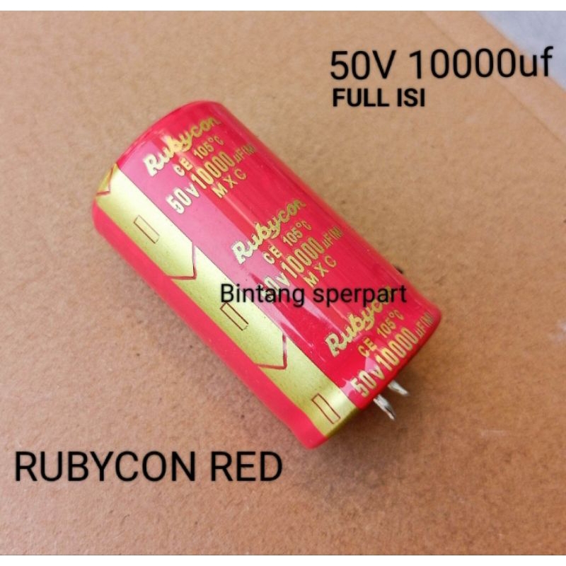 (1 Buah) KAPASITOR ELCO RUBYCON RED 10000UF 50V ELCO 50V 10000UF ELCO 10000UF 50V