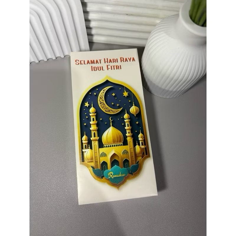 

Amplop Lebaran Idul Fitri Ukuran Besar 7,5 x 16Cm (1Pak 50Pcs) Uang Tanpa Di Lipat - Kemasan Mika - Kualitas Premium