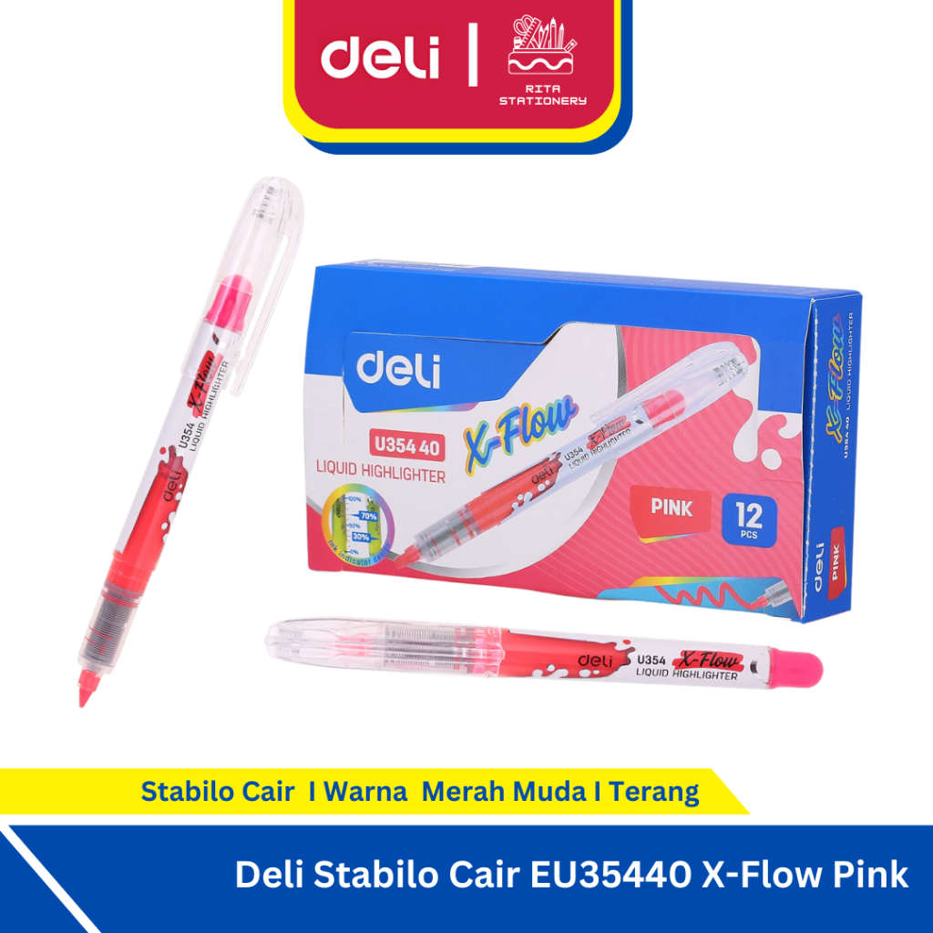 

Deli Stabilo Cair EU35440 X-Flow Pink Warna Lucu - Satuan