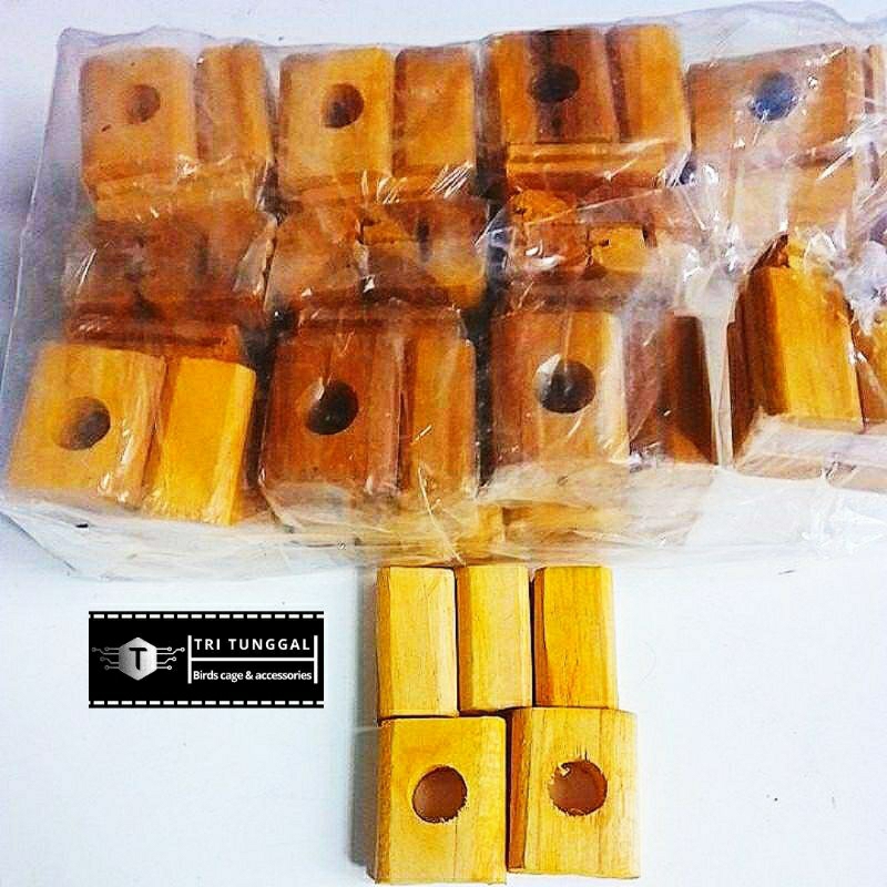 stoper kayu sangkar kotak aksesoris sangkar kandang burung