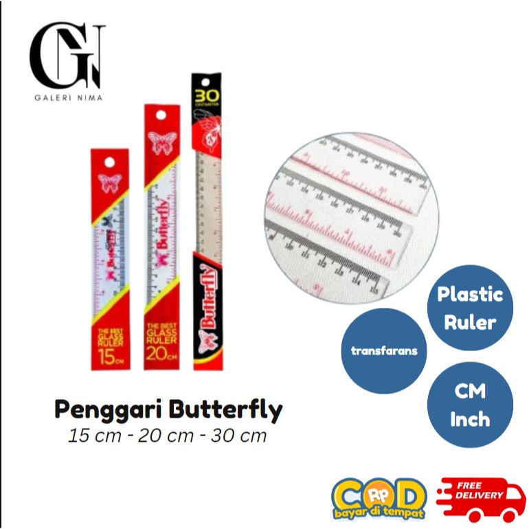 

Butterfly Penggaris Transfarans 15 cm - 20 cm - 30 cm