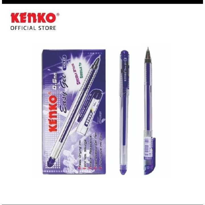 

(1 Kotak) Pulpen EasyGel Kenko Hitam, Biru, Merah / Gel Pen 0.5mm EasyGel Kenko