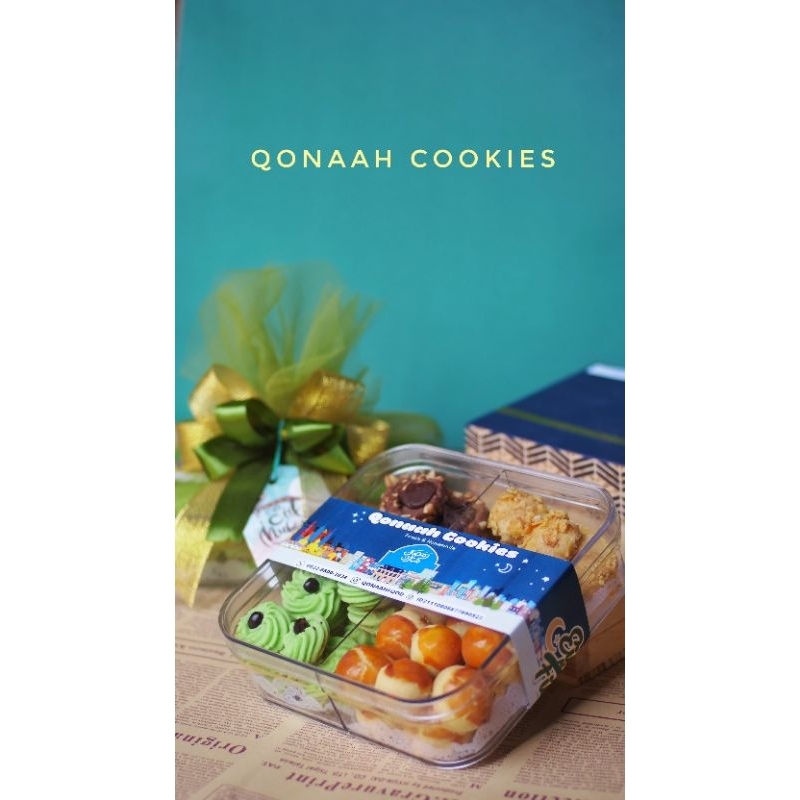 

(BISA KIRIM HARI INI) Paket Ngemil 4 Macam Kue Kering Lebaran Qonaah Cookies