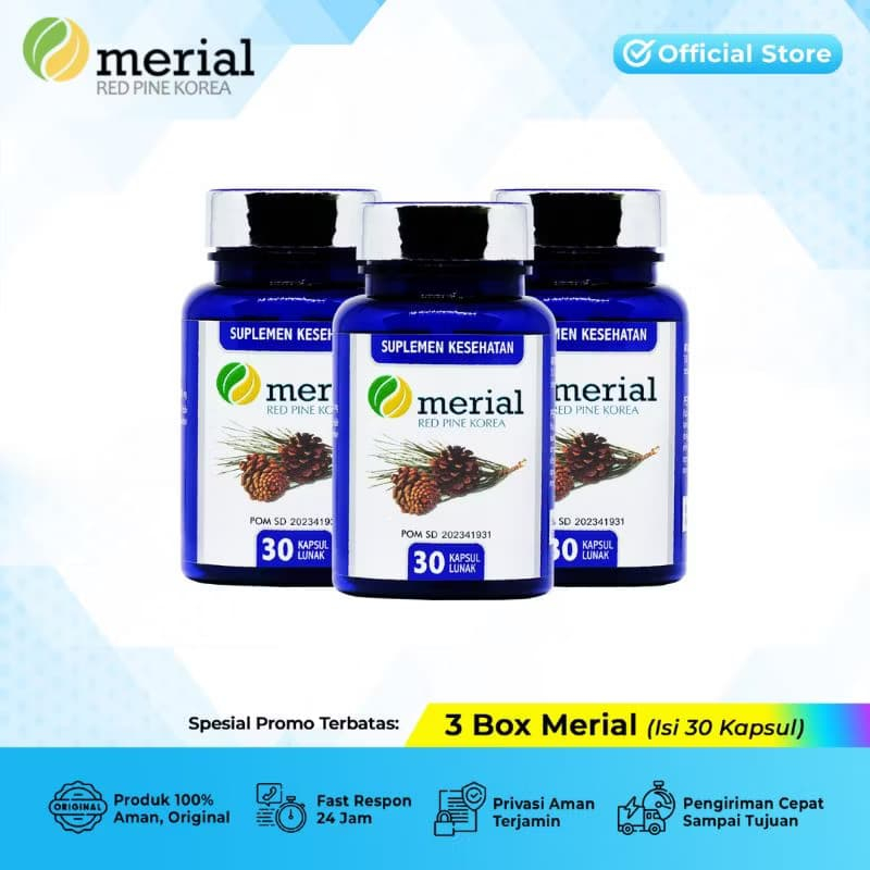 MERIAL RED PINE 3 BOX 90 KAPSUL OBAT KOLESTROL
