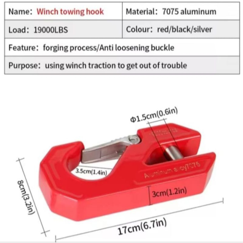 Paket Hook Fairlead Winch Alumunium Alloy 7075 | S Hook Aksesoris Mobil Offroad | Clovis / Clavis Wi