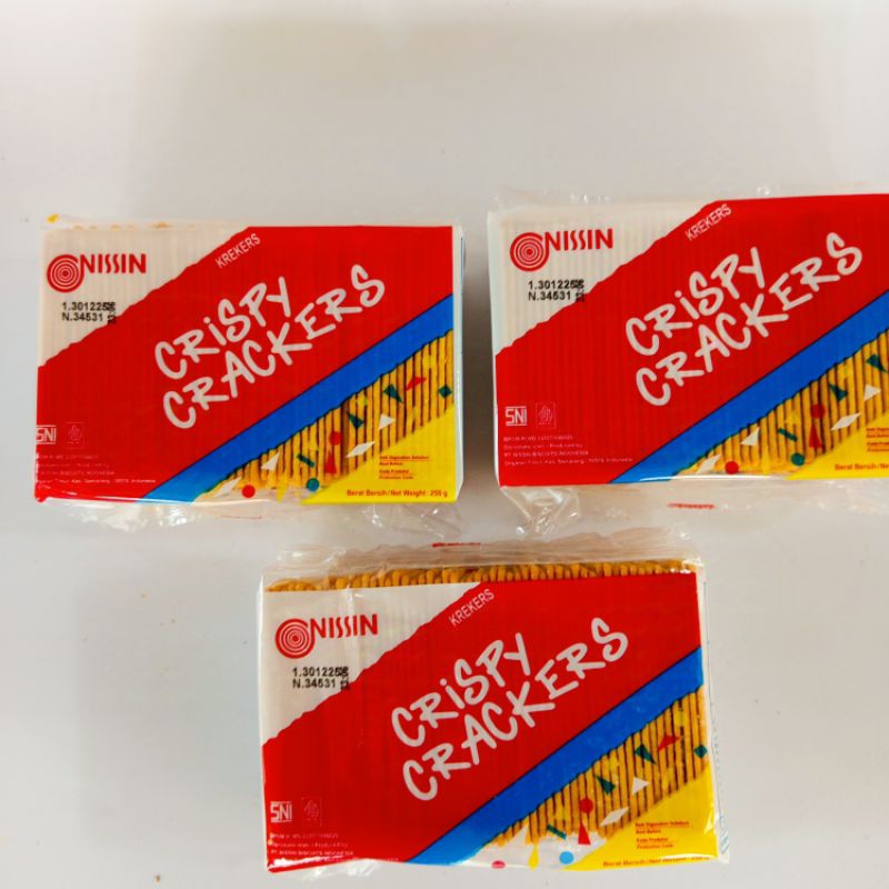 

Nissin Cispy Crackers kemasan 1 pack berat bersih 250 gram