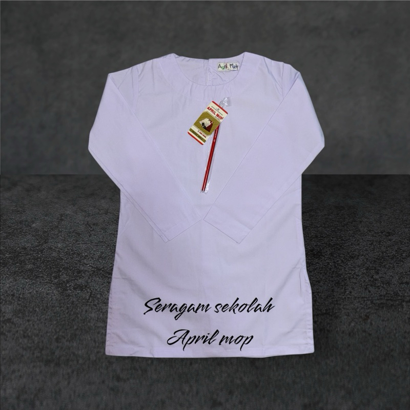 SERAGAM SEKOLAH APRILMOP BAJU KURUNG PUTIH PANJANG