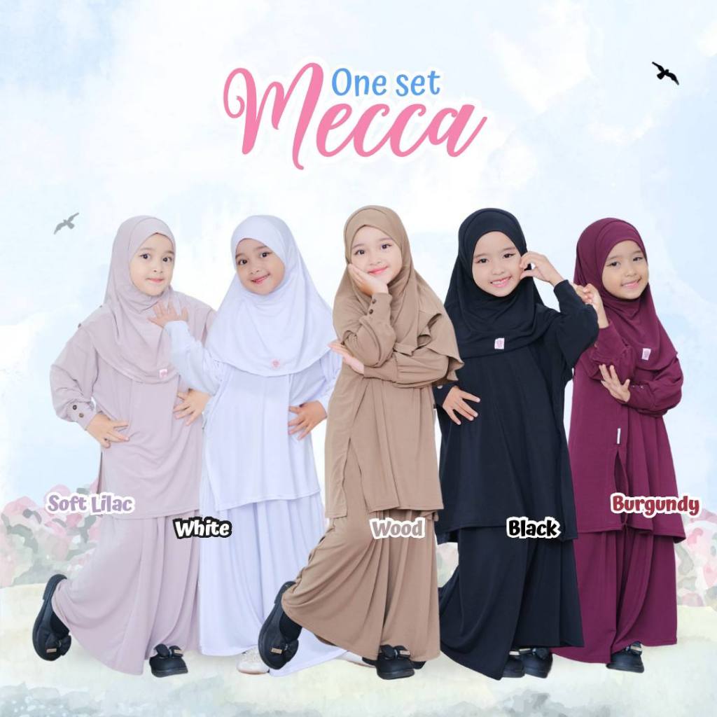 Afsheenastore - Oneset Mecca Setelan Celana anak Kulot Perempuan One set Jersey Anak Set Hijab