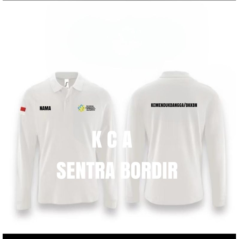 Baju Kaos Kerah Model Polo Kaos Kerah BKKBN kaos polo kerah Kemendukbangga/BKKBN Full Bordir Kompute