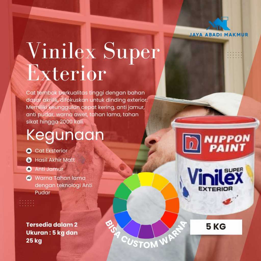 Nippon Paint Vinilex Super Exterior 5 kg / Cat Tembok Exterior / Warna Custom / Nippon Paint Tinting