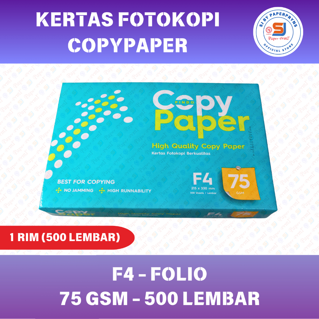 

Kertas Fotokopi CopyPaper F4 - Folio 75 GSM (500 Lembar/Rim)