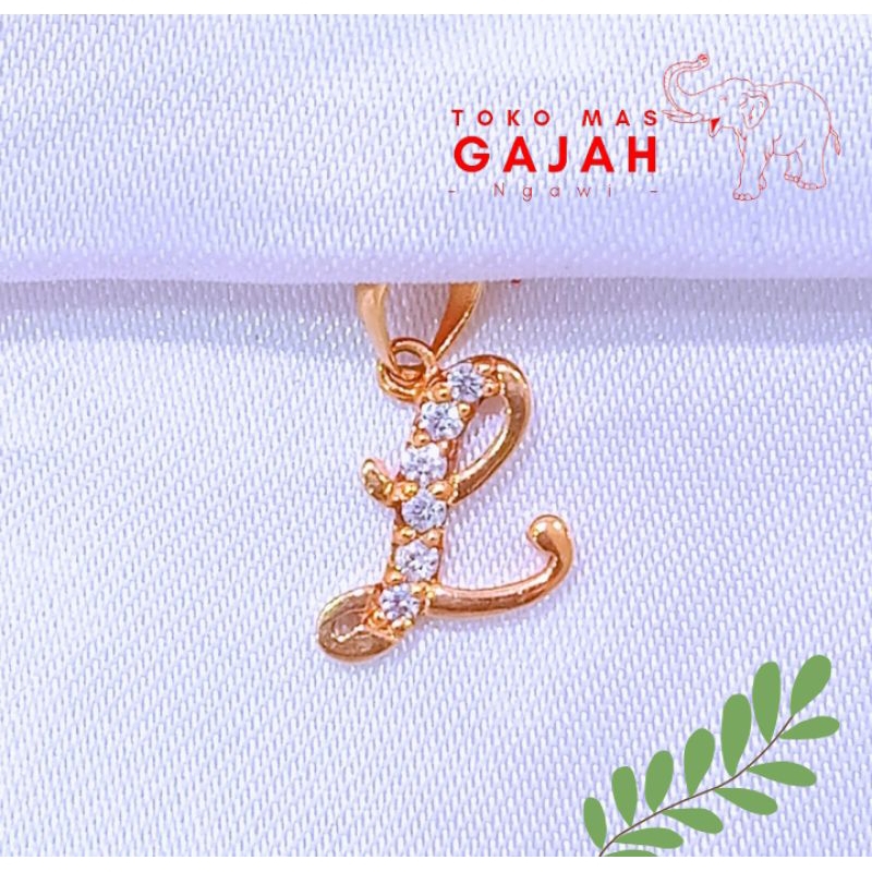 Liontin emas huruf L mata putih terkini,murah,cantik