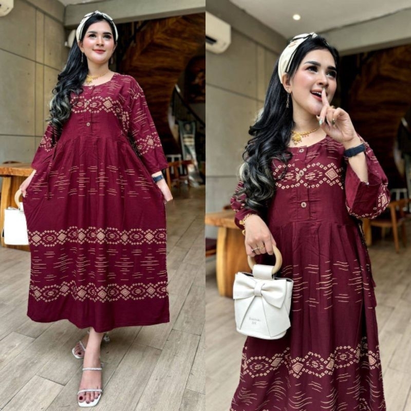 Daster Rayon Wanita Kekinian Lengan Panjang Jumbo LD 120