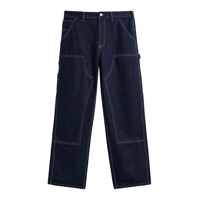 Sai - Frame Long Pants Raw Denim Loose Fit Baggy Pants Carpenter Double Knee