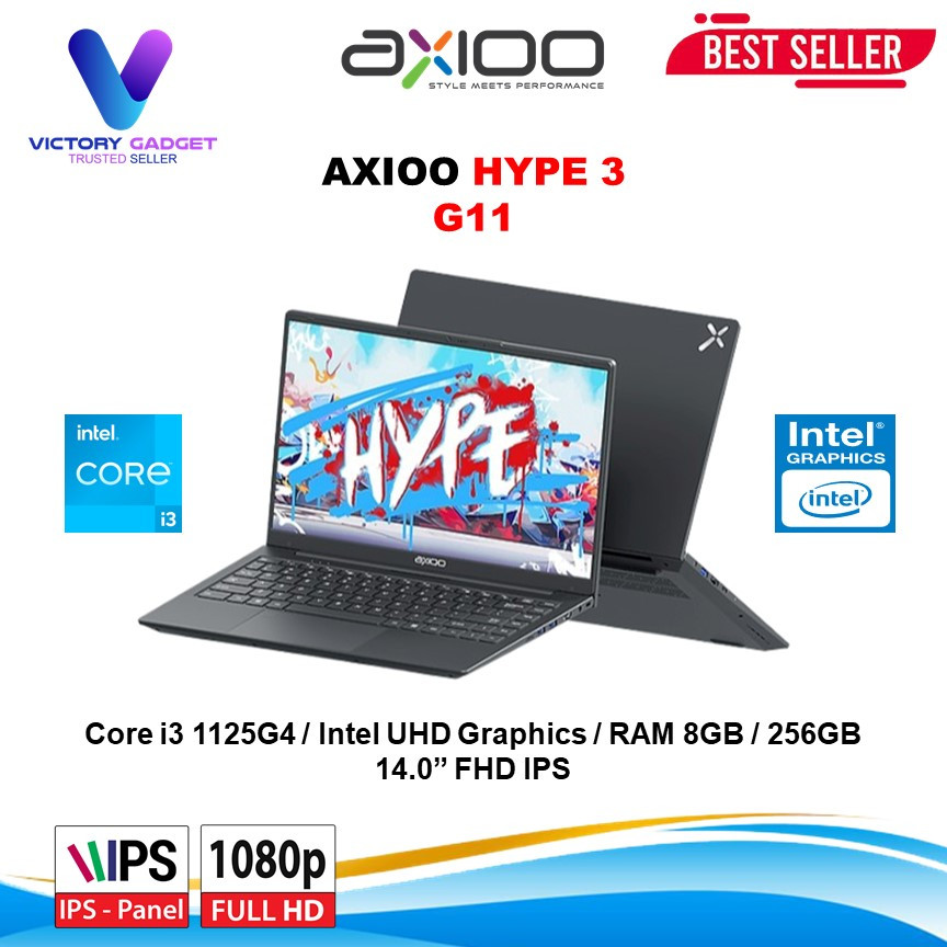 AXIOO Hype 3 G11 Core i3 1125G4 Ram 8GB 256GB SSD 14.0FHD IPS