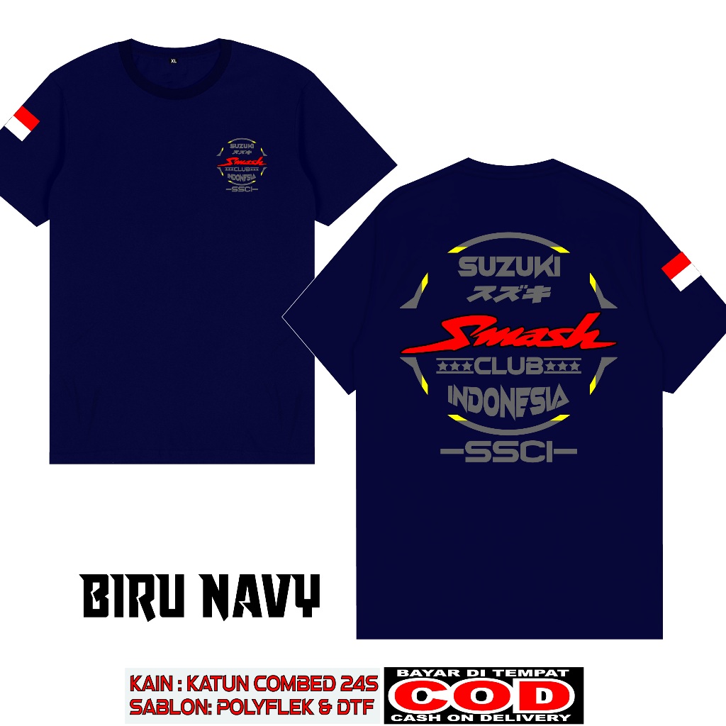 KAOS SUZUKI SMASH CLUB SSCI M4 INDONESIA BAHAN KATUN COMBED 24S TEBAL SABLON DTF