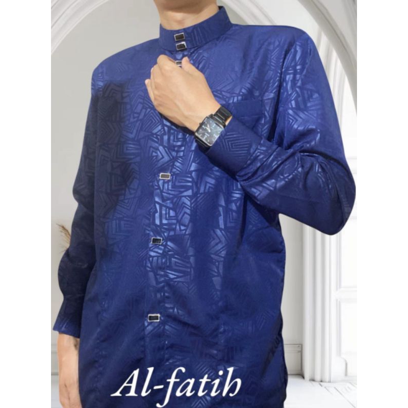 koko sultan lengan panjang model etmik full kancing jepret