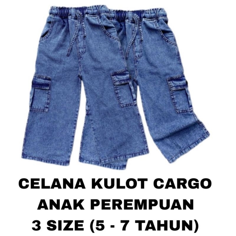 WK CELANA PANJANG KULOT CARGO ANAK PEREMPUAN 5 TAHUN 6 TAHUN 7 TAHUN FASHION TERBARU KEKINIAN BAJU L