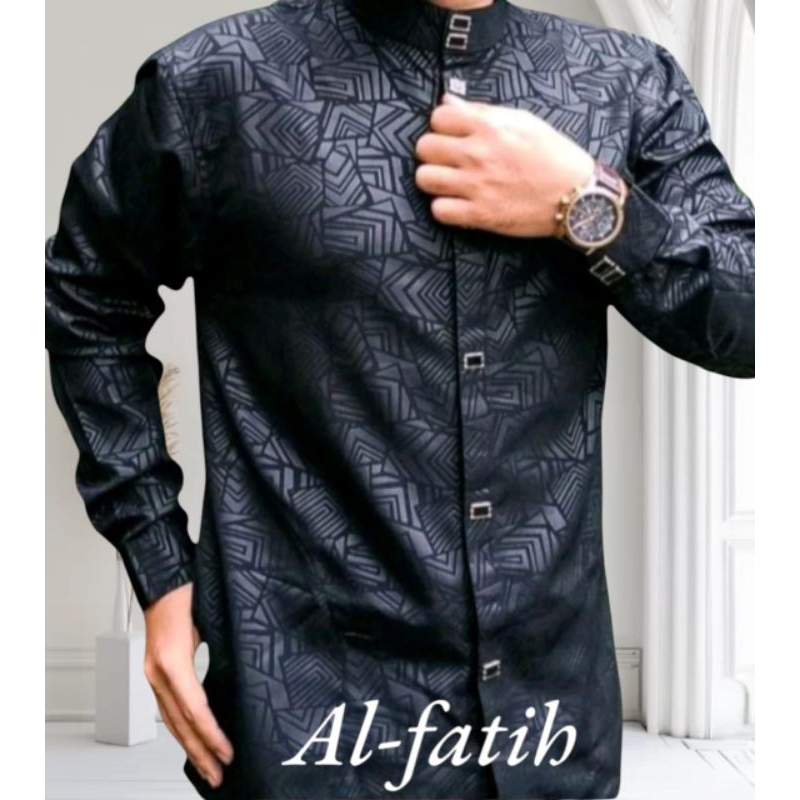 kemko sultan embos motif etnik ,full kancing snap jepret