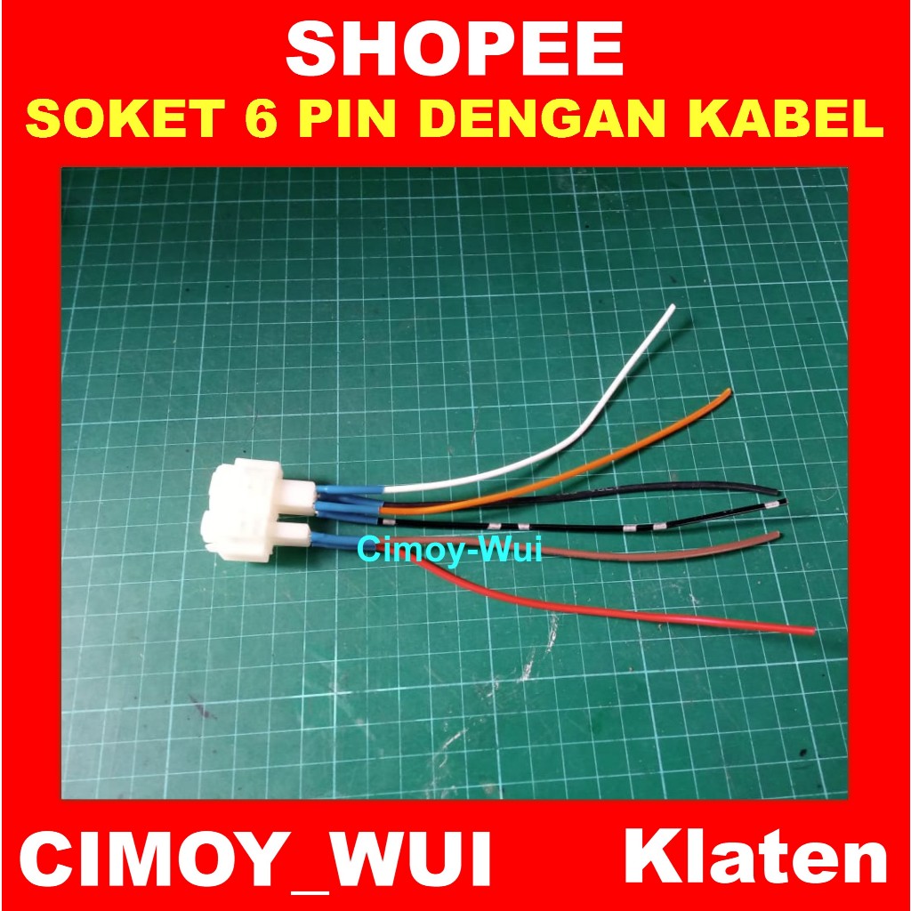 Soket 6 pin dengan kabel