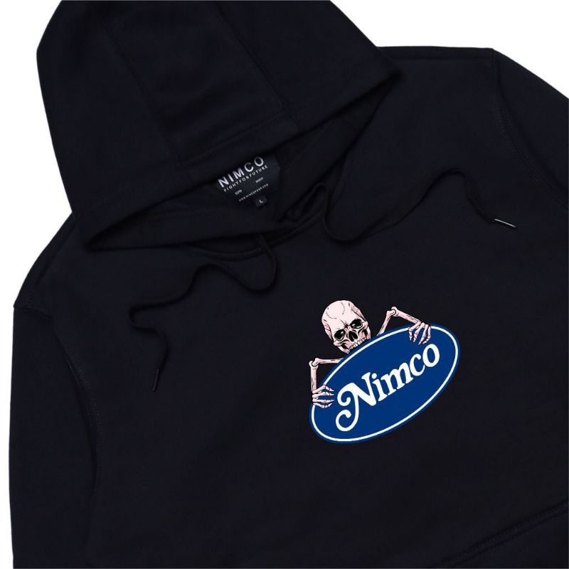 Nimco Vision Blue Skull Hoodie Hitam Sweater Pria Wanita