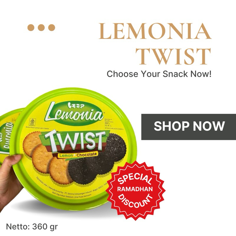 

NISSIN Lemonia Twist 360gr - Kue Kering Premium | Diskon Spesial Ramadhan!