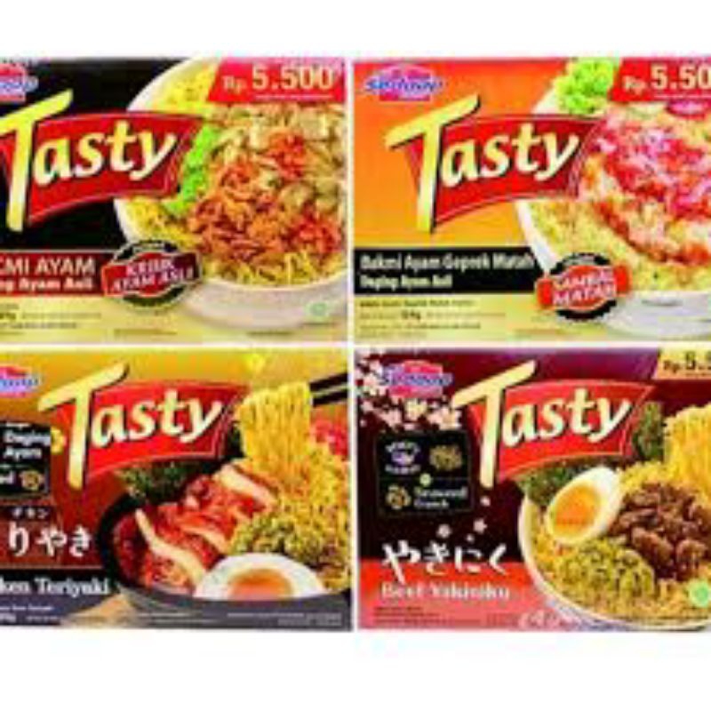 

SEDAAP TASTY BAKMI AYAM | AYAM GEPREK | CHICKEN TERIYAKI | BEEF YAKINIKU NETTO 129 GR