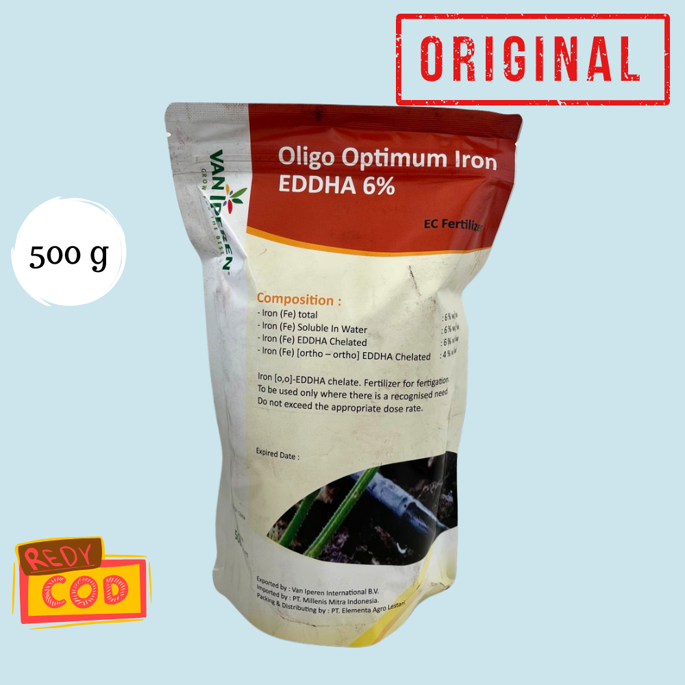 Oligo Optimum Fe EDDHA 6% ortho 4.0 untuk hidroponik 500 g